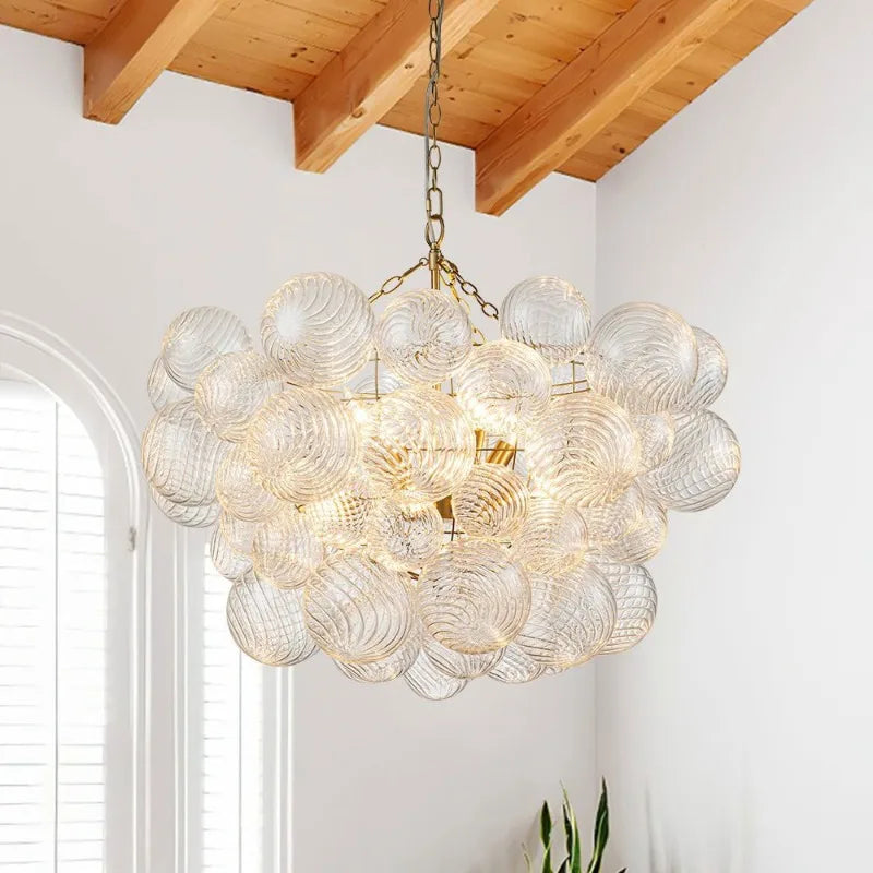 American Style Glass Bubble Ball Pendant Lights Vintage Living Rooms Cantilevered Dining  Dressing Room Master Bedroom Lighting