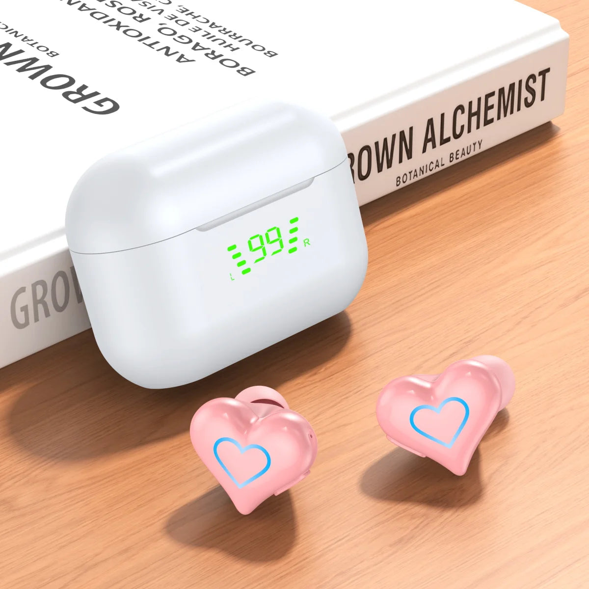 New Heart Shaped Wireless Bluetooth Headphones Wireless Earbuds Cute Music Headphones Pretty Girls Like Bluetooth Headphones