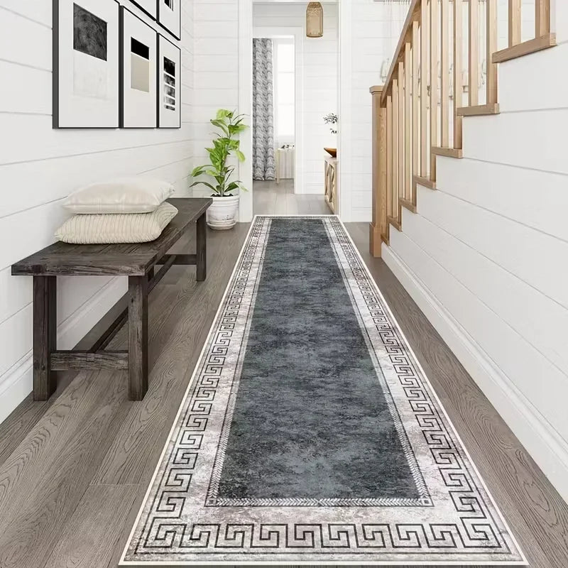 VIKAMA Minimalist Geometric Rug Non-Slip And Stain-Resistant Entrance Hall Doormat Corridor Hallway Kitchen Rug Home Décor