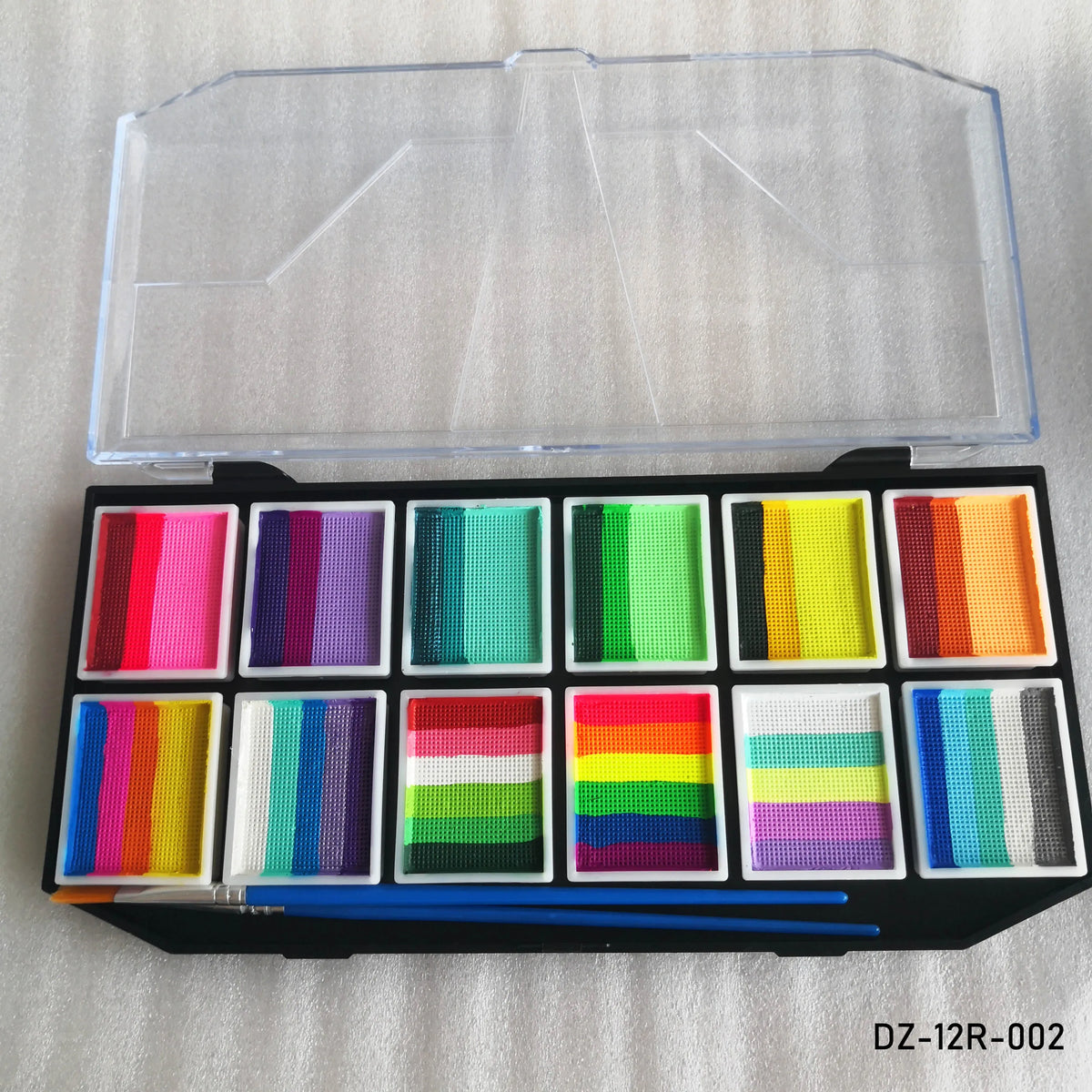 12 Color Popular Multicolor Child Body Painting Kids Face Paint Bodyart Palette Party Makeup Beauty Paint Palette With Brush Kit