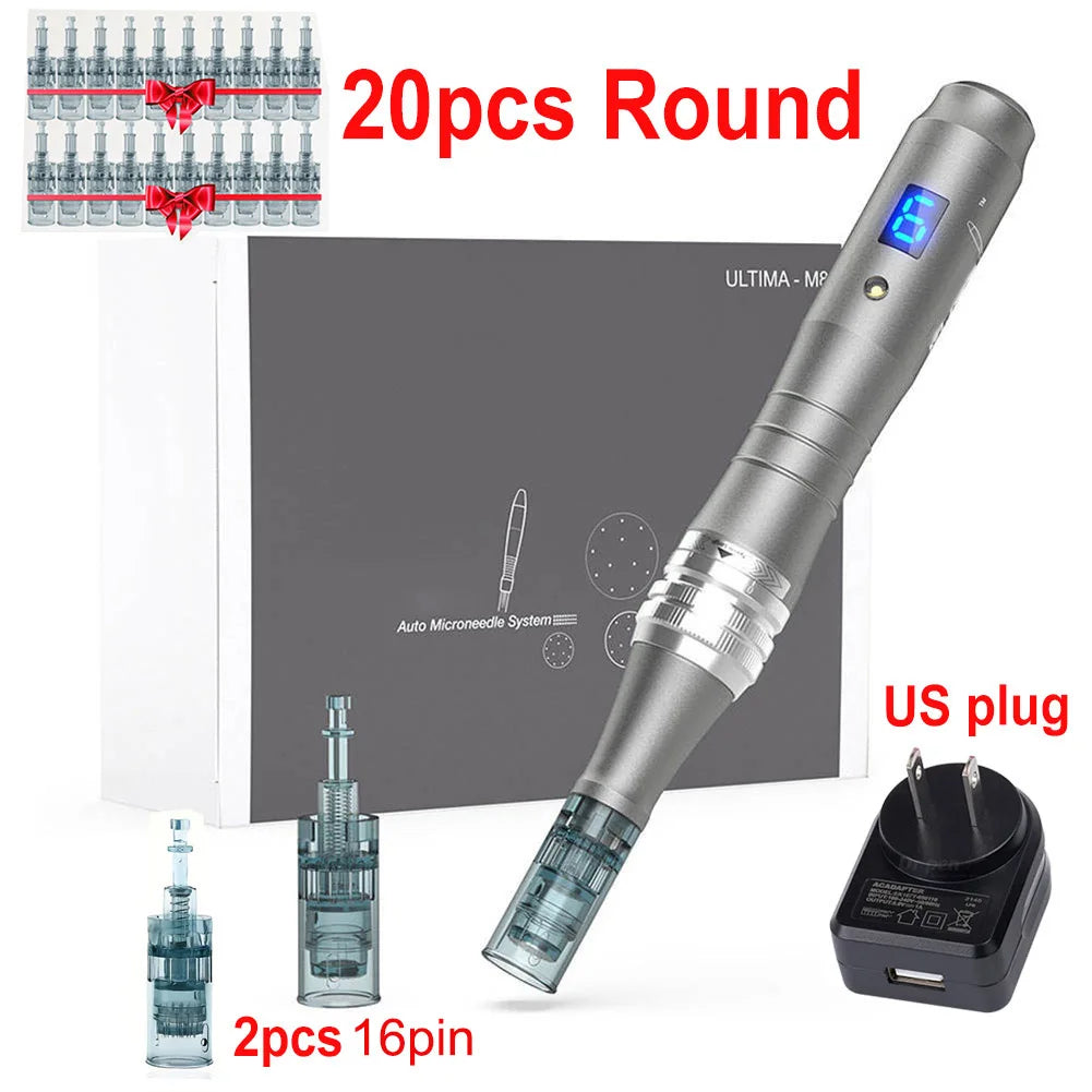 Dr Pen Electric Ultima M8 Pen With 22pcs Cartridge Wireless Derma Microneedle Kit Dermapen Beauty Skin Care Needle Length 0.2mm