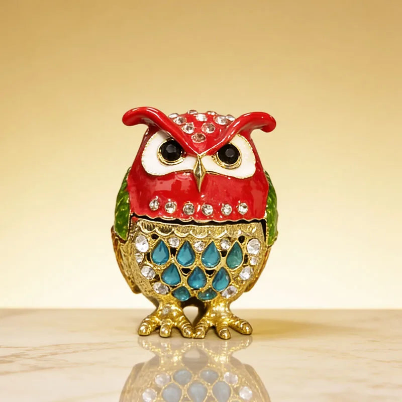 Home Décor Box, Enamelled Decorative Jar, Exquisite Hinged Jewellery Box Ideal for Easter or Valentine's Day Gifts, or as a Ring