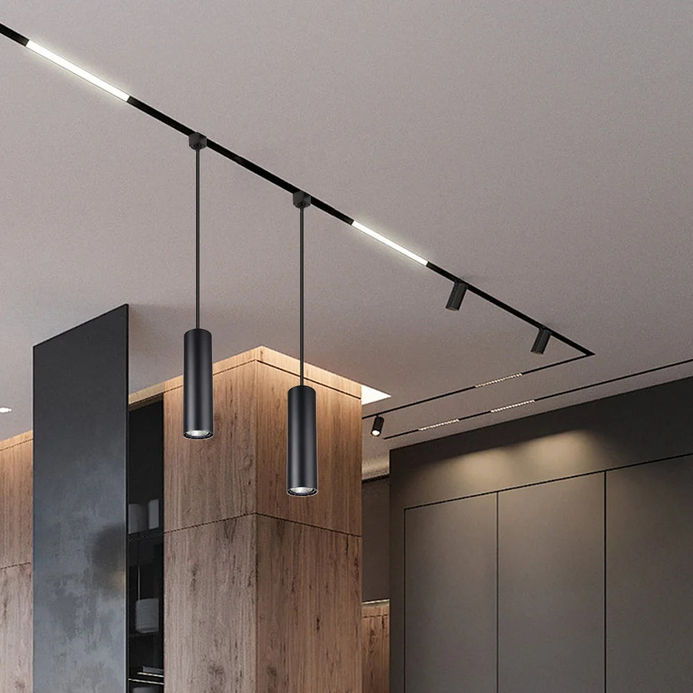 Track LED Pendant Lights Ceiling Lamp 10W/15W Spot Lights 110V 220V Rail Lighting Hanging Lamp for Kitchen Living Room Bedroom