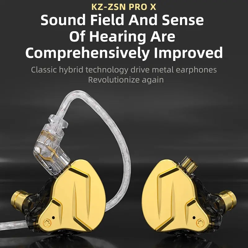 KZ ZSN Pro X 1DD 1BA HIFI Hybrid Driver In Ear Earphone Metal Monitor Earphone Bass Earbuds Sport Headset