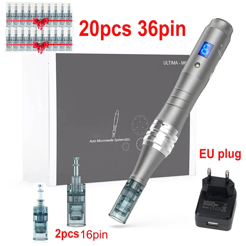 Dr Pen Electric Ultima M8 Pen With 22pcs Cartridge Wireless Derma Microneedle Kit Dermapen Beauty Skin Care Needle Length 0.2mm