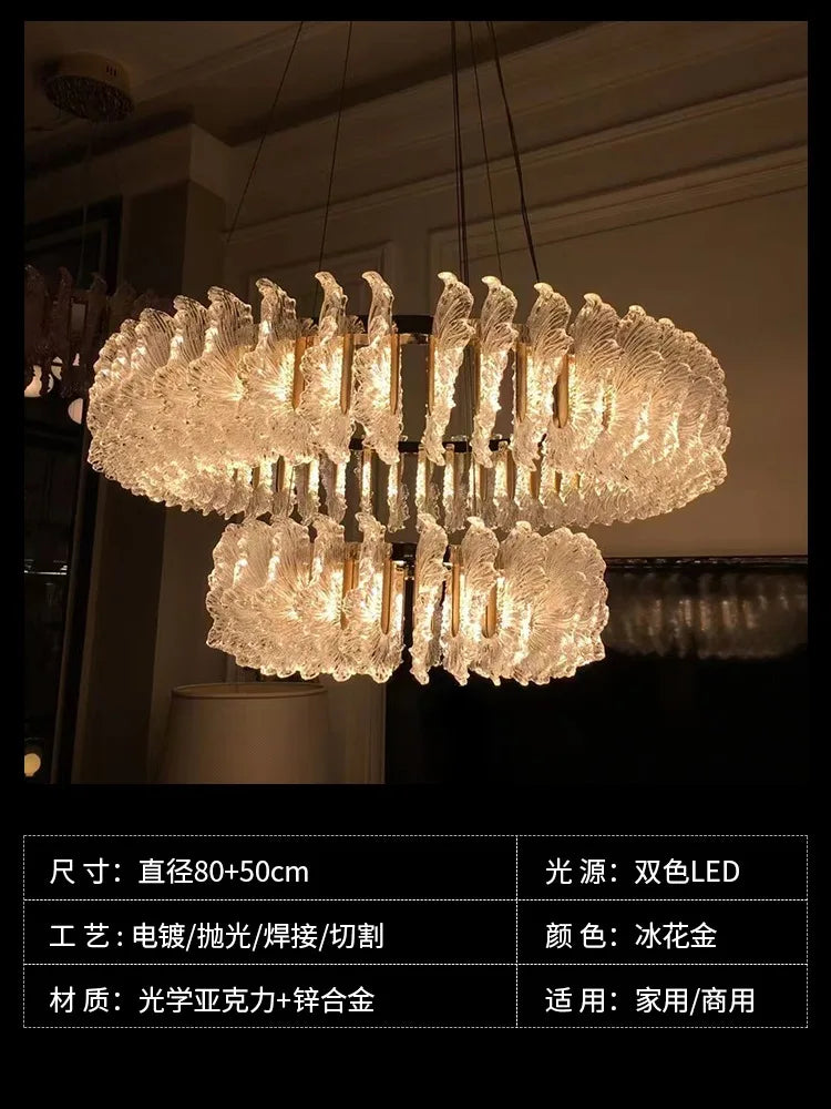 French Light Luxury Living Room Chandelier Duplex Staircase Bedroom Dining Room Creative Flower Beauty Salon Lighting Fixtures
