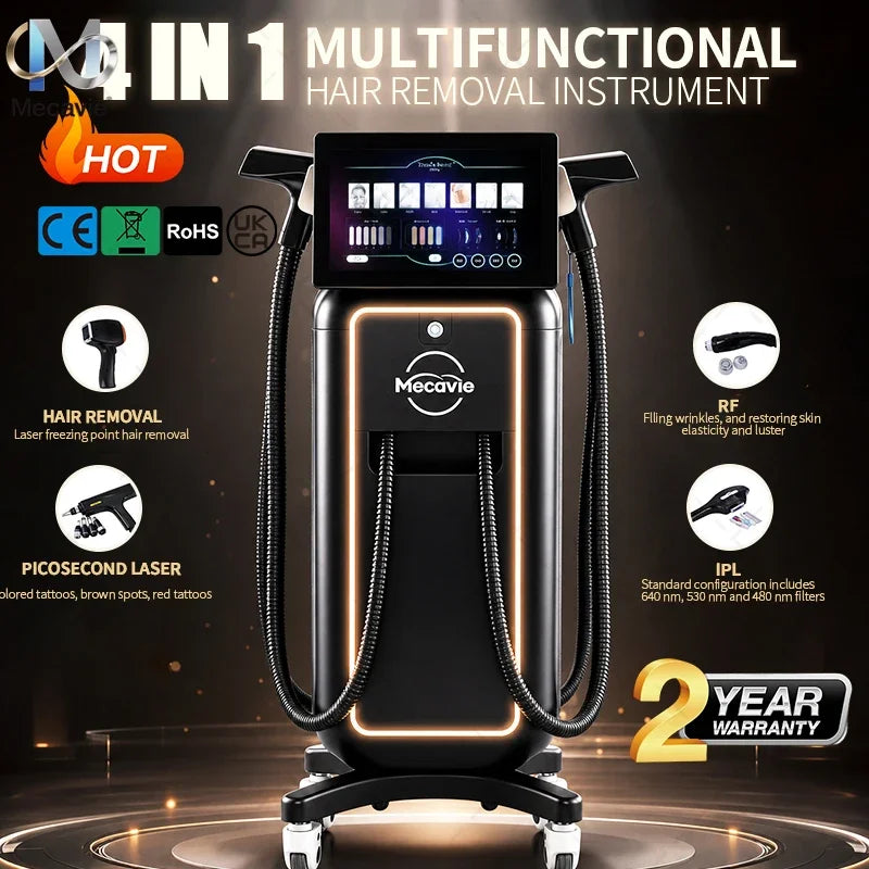 5000W 4 Waves Soprano Titanium Ice Care Device Multifunctional Painless Body Hair Removal Skin Rejuvenation 4 In 1 Beauty Device