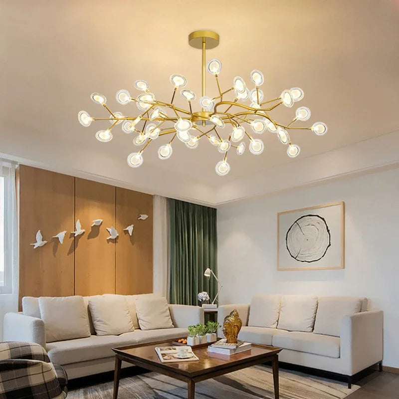 Nordic G4 Led Chandelier Lighting Modern Branch Pendant Light Living Room Gold / Black Led Luminarias Art Decor Indoor Lighting