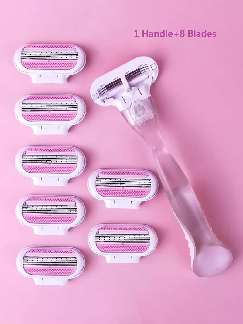 YS00063---Women Safety Razor Blades Face/ Leg/ Armpit/ Bikini Beauty Hair Removal Shaving Compatible Venus Shaver
