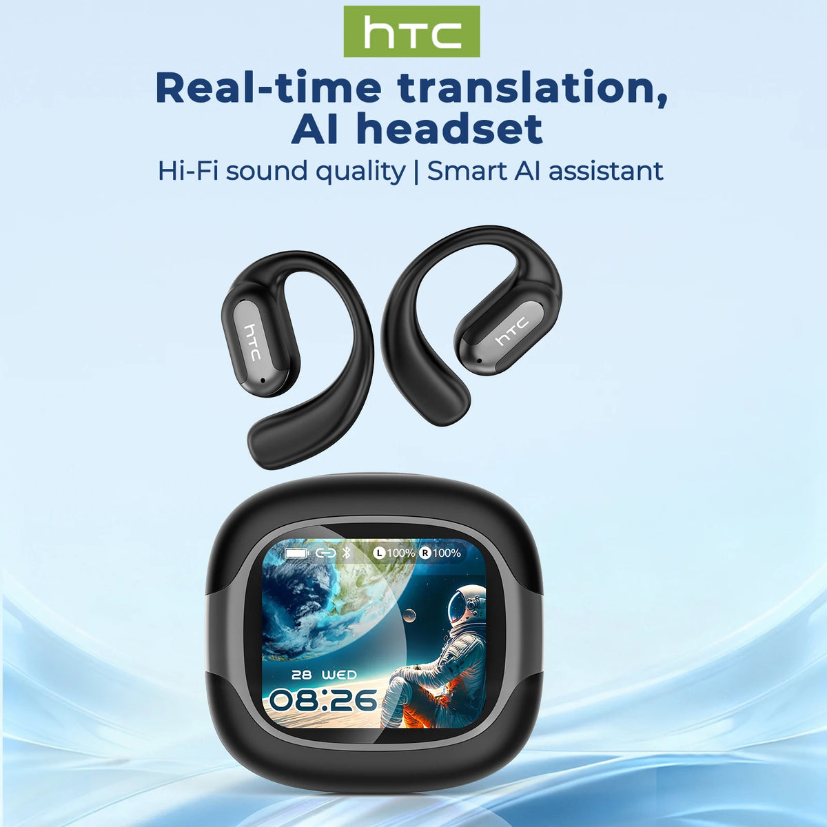 Bluetooth Headset Surround Sound Hi-Fi Stereo Comfort Fit Lightweight Open Ear for Sport Running HTC NE58 Wireless Earbuds
