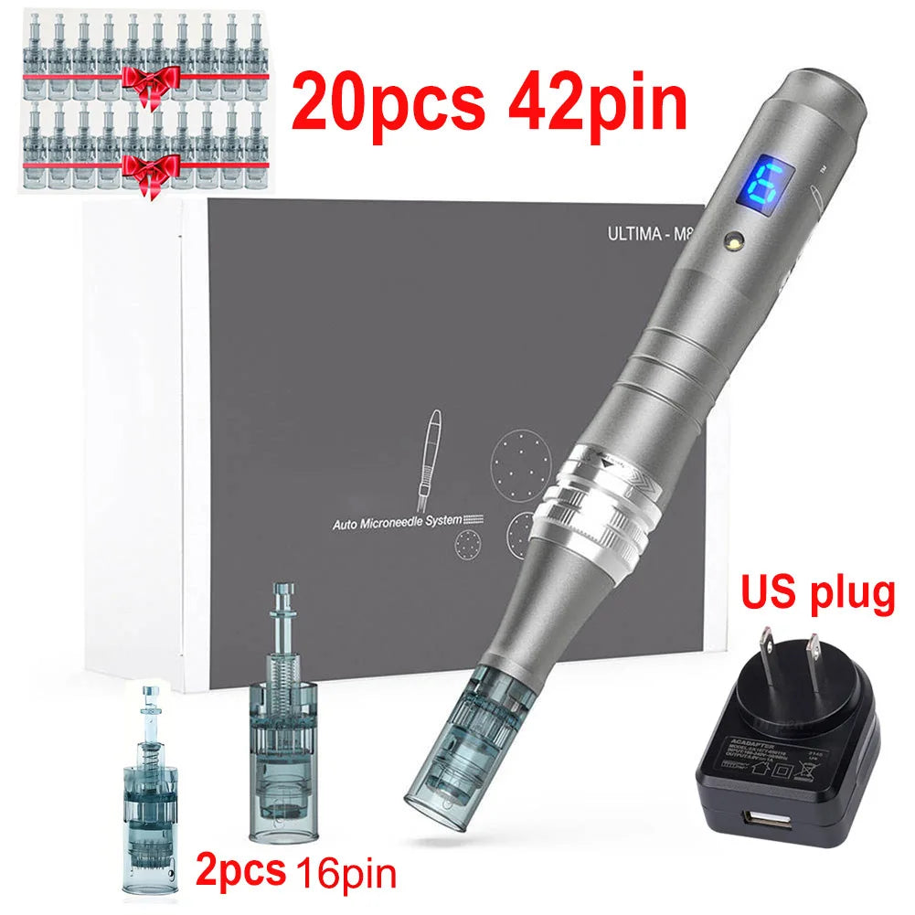 Dr Pen Electric Ultima M8 Pen With 22pcs Cartridge Wireless Derma Microneedle Kit Dermapen Beauty Skin Care Needle Length 0.2mm