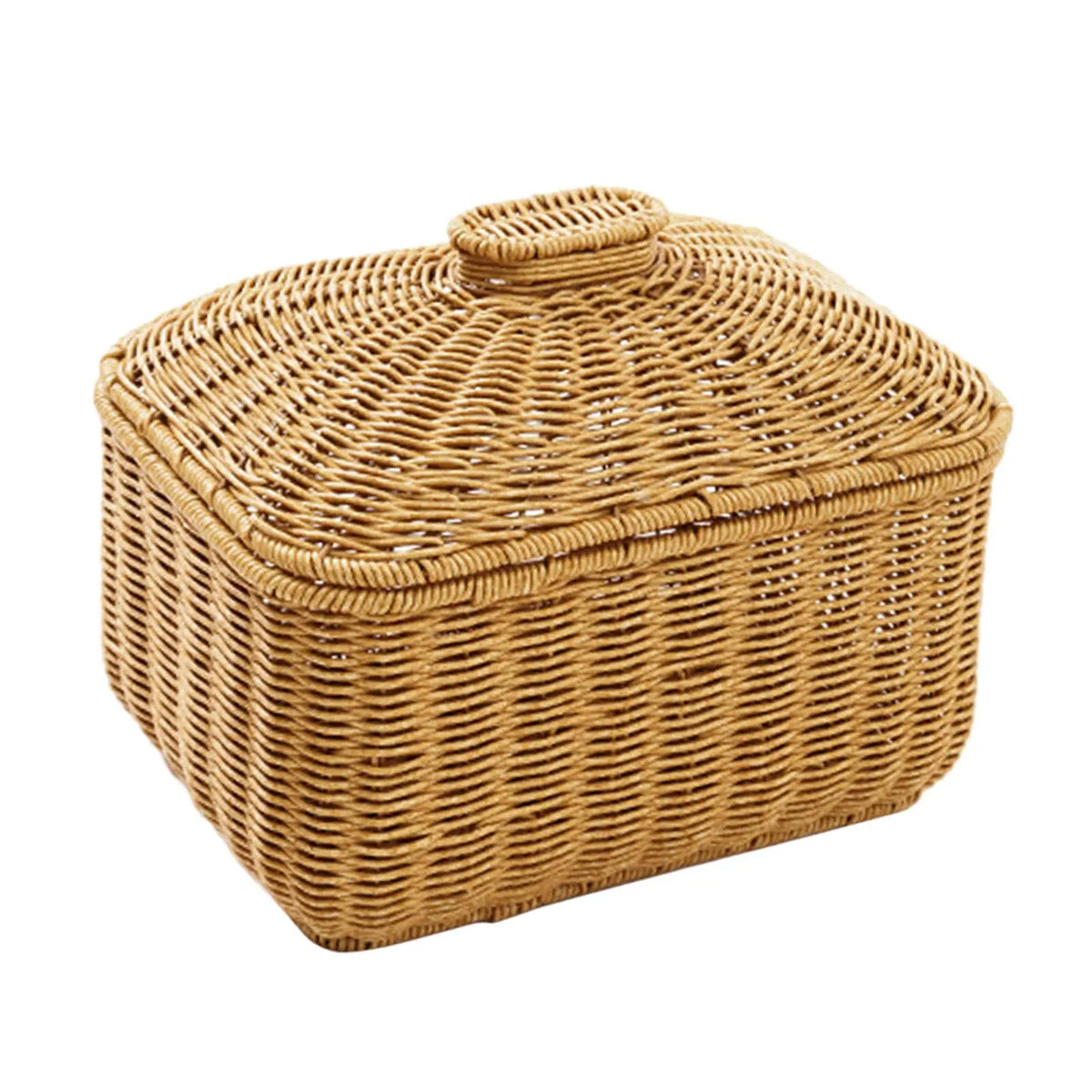 Handwoven Basket Home Décor Shelf Baskets Bin with Lid Food Storage Basket for Bathroom Living Room Bedroom Kitchen Shelves