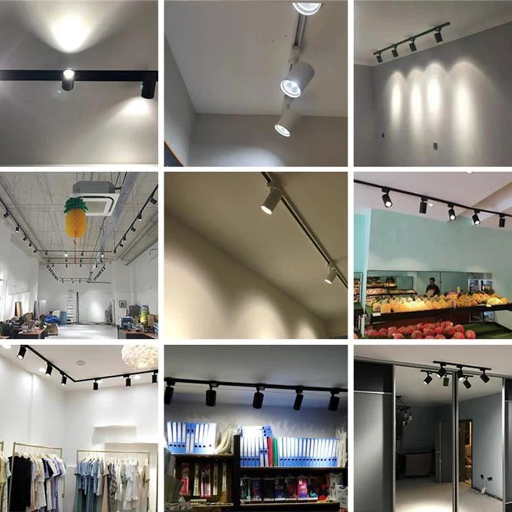 Full Set Track Light Led Spot110-265V COB Rail Lighting Fixture for Clothing Store Spotlight Home Ceiling Lights Led Track Lamp