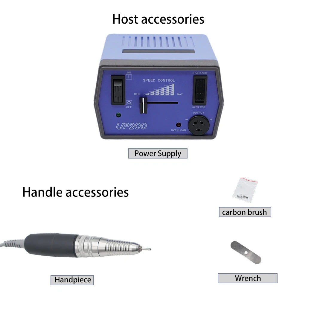 UP200 Portable Electric Nail Drill Manicure Pedicure Machine Beauty Salon Nail Art Equipment