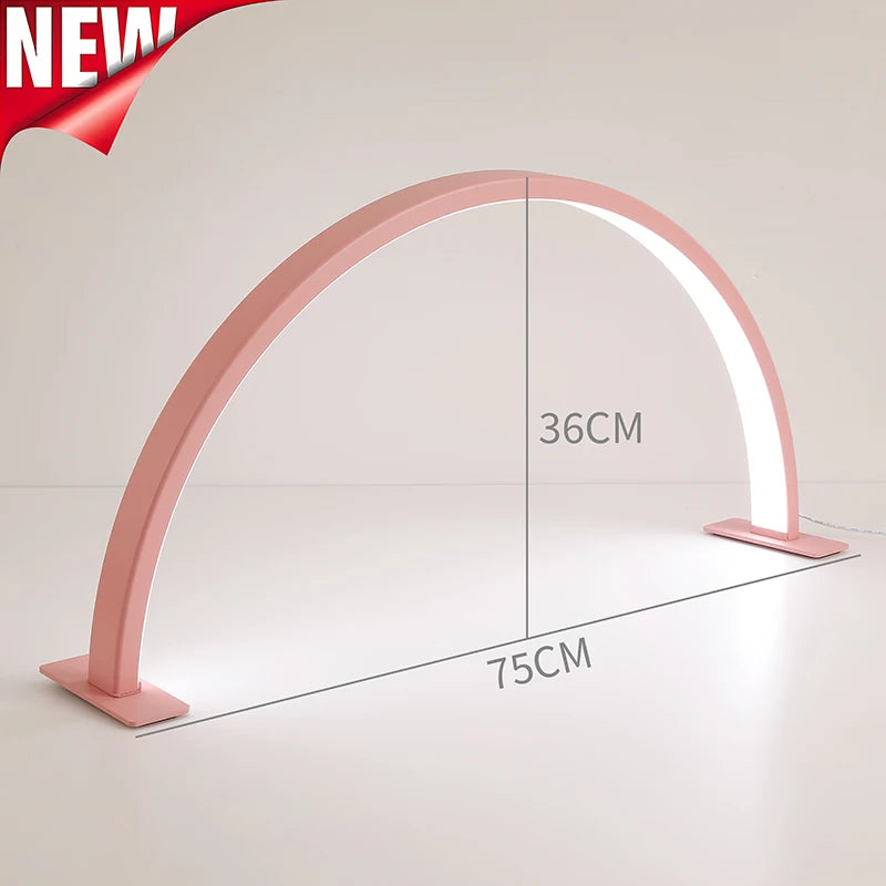 New Half Moon Lamp 50W Nail with Rotary Switch 29in Desk Nail Lamp Beauty Salon Eyelash Manicure Dimmable LED Half Moon Light