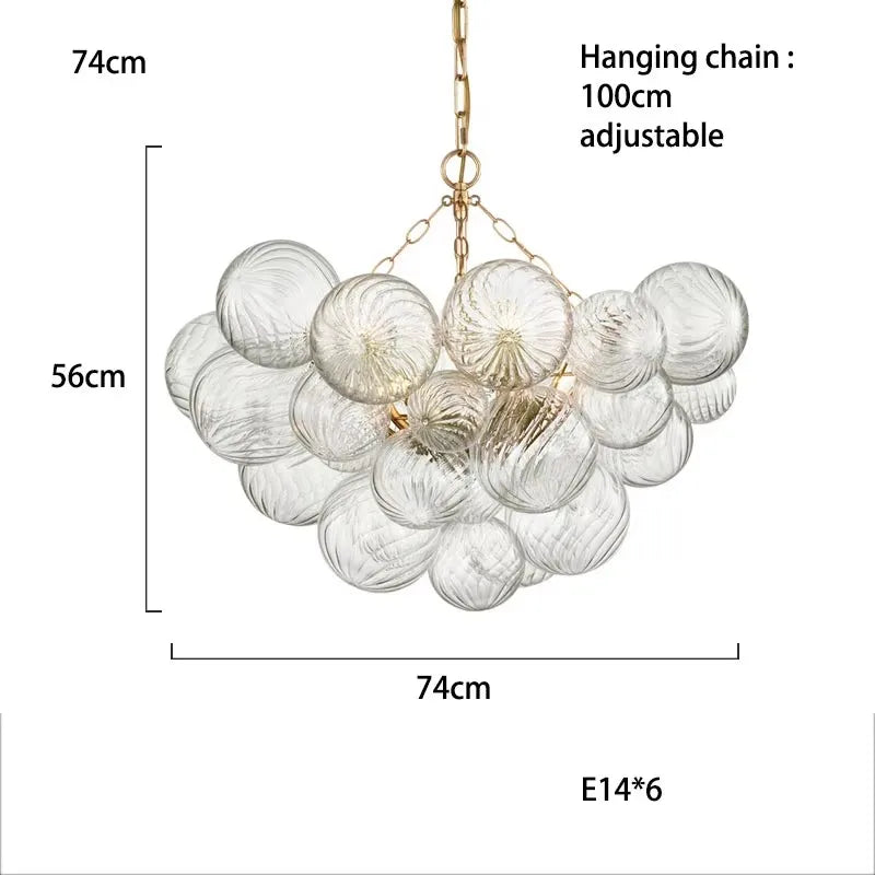 American Style Glass Bubble Ball Pendant Lights Vintage Living Rooms Cantilevered Dining  Dressing Room Master Bedroom Lighting