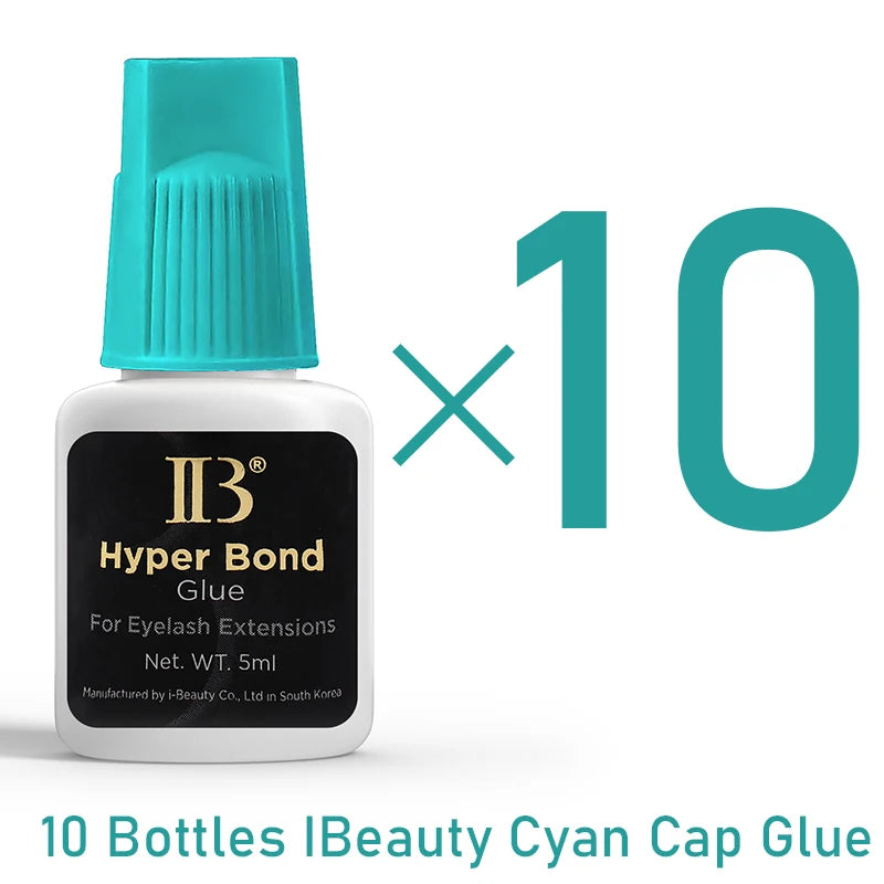 10 Bottles IBeauty Hyper Bond Cyan Cap 5ml 0.5Sec for Eyelash Extensions Glue Makeup Tools Korea Beauty Health Shop Quick Drying