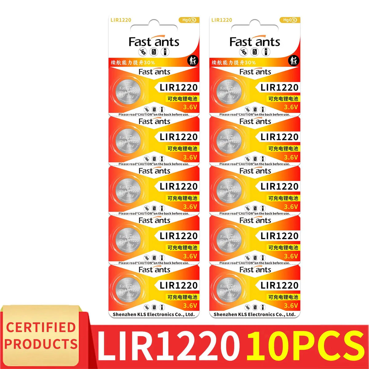 Original LIR1220 3.6V Li-ion Rechargeable Button Battery Replacement for Earbuds Small Electronics Laptop Motherboard