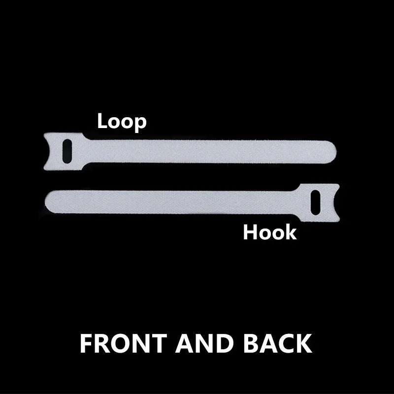 White Reusable Fastening Cable Ties Mouse Phone Accessories Wire Management Releasable Nylon Cable Loop Hoop Straps T-type Tie