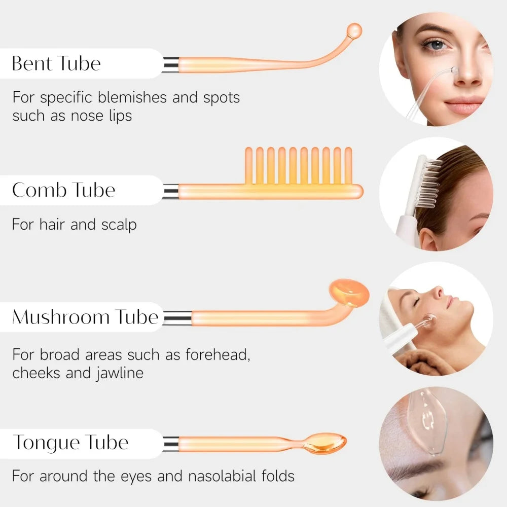 Portable High-Frequency and Microcurrent Electrotherapy Device, Acne Removal and Beauty Comb