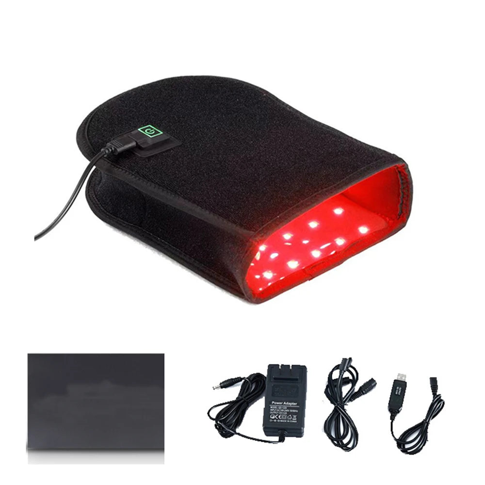 LED Red Light Glove 660nm & 850nm Infrared Light Therapy for Wrist Fingers Hand Arthritis Beauty Fatigue Relief USB Plug-in