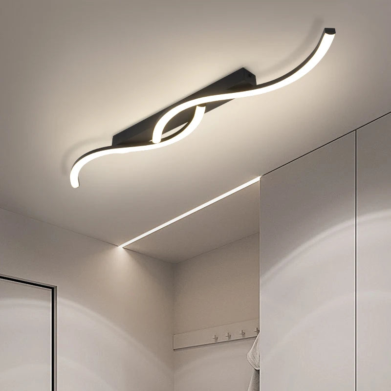 Modern Minimalist Black Ceiling Light Bedroom LED Pendant Ceiling Lamp Design for Home Décor Living Room Office Interior