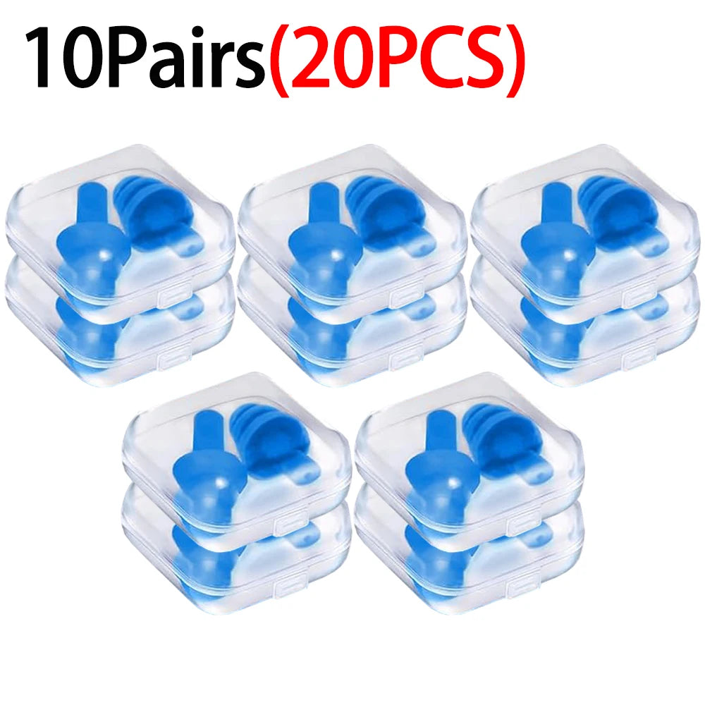 100/80/40/2PCS Reusable Silicone Ear Plugs with Plastic Case Soft Foam Waterproof Noise Cancelling Earplugs Earbuds for Sleeping