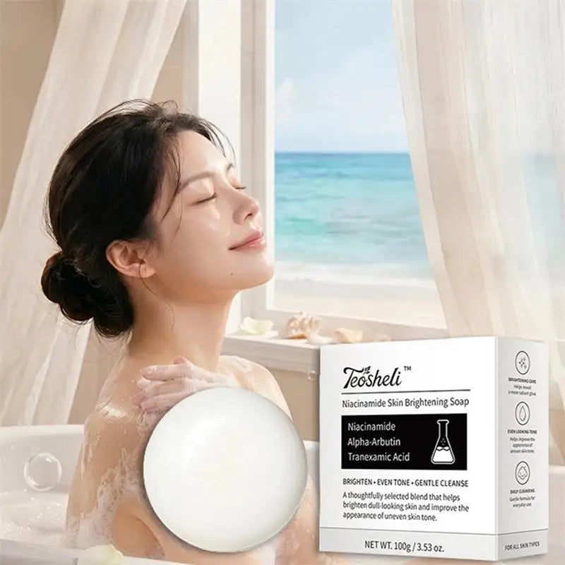 Niacinamide Brightening Soap Plant Formula Facial Cleansing Moisturizing Skin Care Gentle Exfoliating Daily Use Smooth Beauty
