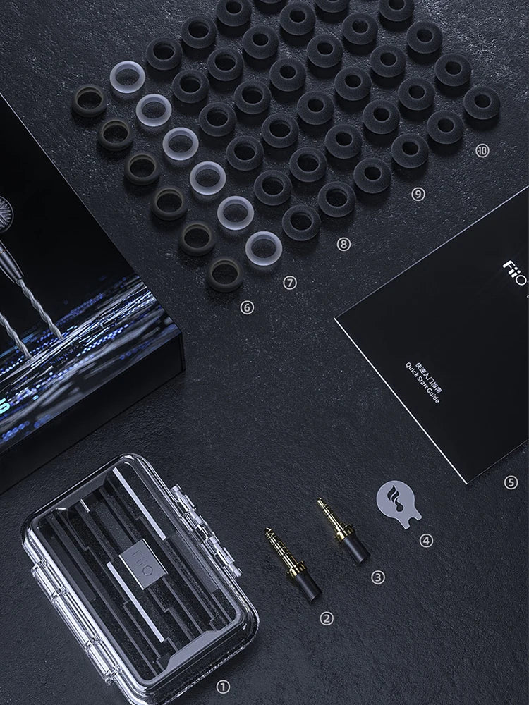 FiiO FF5 1DD 14.2mm Carbon-based Dynamic Driver Earbuds Hi-Res Audio 3.5+4.4mm Plug MMCX Detachable Cable Wired Flat Earphone