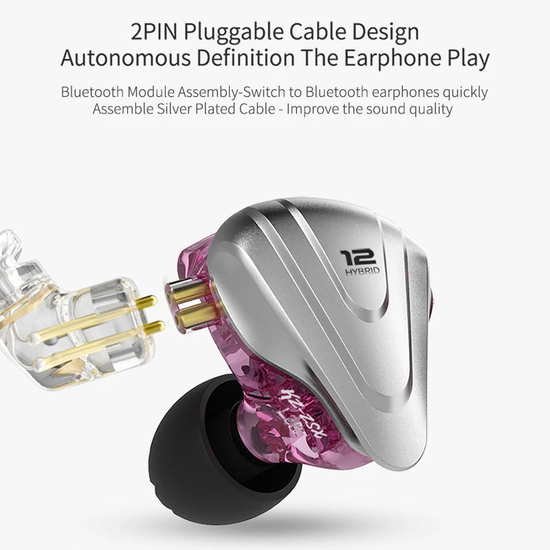 KZ ZSX 1DD+5BA Hybrid Drivers HIFI Bass Earbuds In-Ear Monitor Noise Cancelling Earphones Metal Headset KZ ZAX ZS10 PRO ASX DQ6
