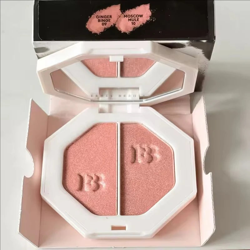 Fenty Beauty Multicolored Lip Gloss Moisturize Plumper Long-acting Lipstick Nude Pink Highlight Powder Contour Stick Makeup Set