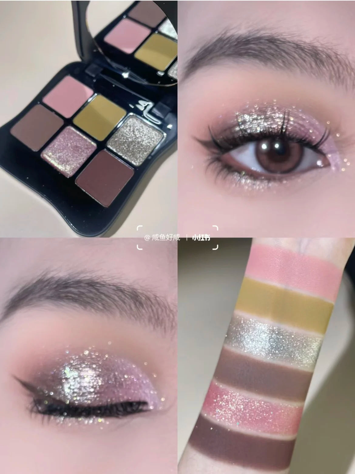 CHOIZ BEAUTY 6 Color Eyeshadow Platte Green Matte Chameleon Shimmer Glitter High Pigmentated Eye Shadow Gothic Eyemakeup