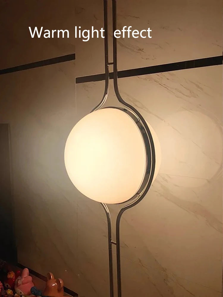 Nordic Medieval Art Acrylic Globe Floor Lamp Modern Standing Light Home Decor Lighting For Living Room Bedroom Bedside Study