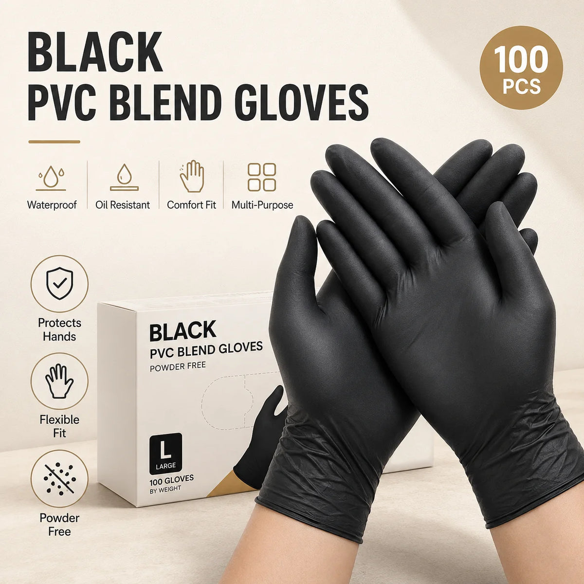 Textured Surface Disposable Black Nitrile Gloves 10/50/100PCS Latex Free for Mechanic Tattoo Beauty Hair Dye Household Cleaning