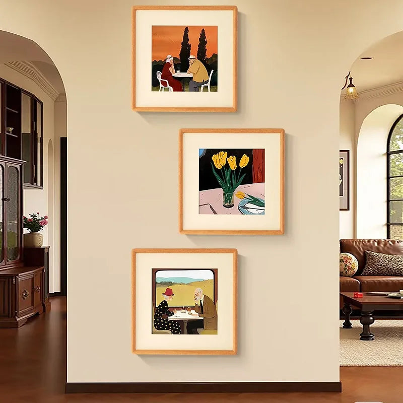 Solid Wood Picture Frame - Black Walnut Rounded Corner Square Photo Frame for Home Décor and Display