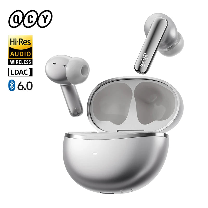 Ship From ES/PL/BR QCY HT18 MeloBuds N70 Wireless Earphones Bluetooth 6.0 Adaptive Hybrid ANC 6 Mics LDAC Hi-Res Audio Earbuds