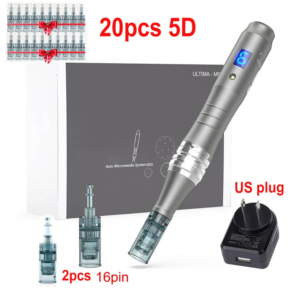 Dr Pen Electric Ultima M8 Pen With 22pcs Cartridge Wireless Derma Microneedle Kit Dermapen Beauty Skin Care Needle Length 0.2mm