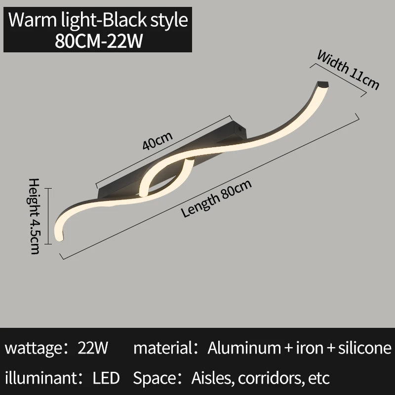 Modern Minimalist Black Ceiling Light Bedroom LED Pendant Ceiling Lamp Design for Home Décor Living Room Office Interior