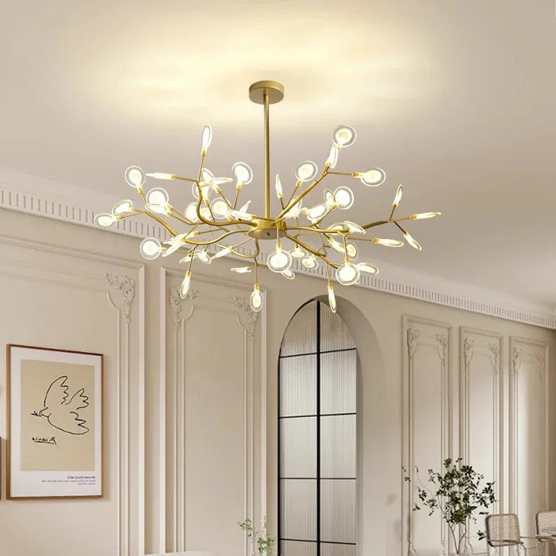 Nordic G4 Led Chandelier Lighting Modern Branch Pendant Light Living Room Gold / Black Led Luminarias Art Decor Indoor Lighting