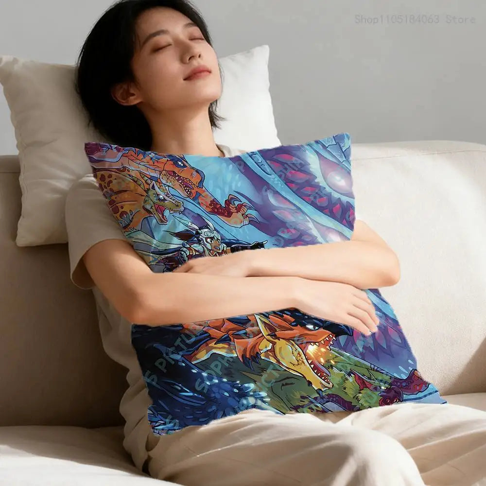 Rathalos Nargacuga M-Monster H-Hunter Pillow Case For Sofa Decor Car Office Room Printing Cushion Cover Decoration and Protector