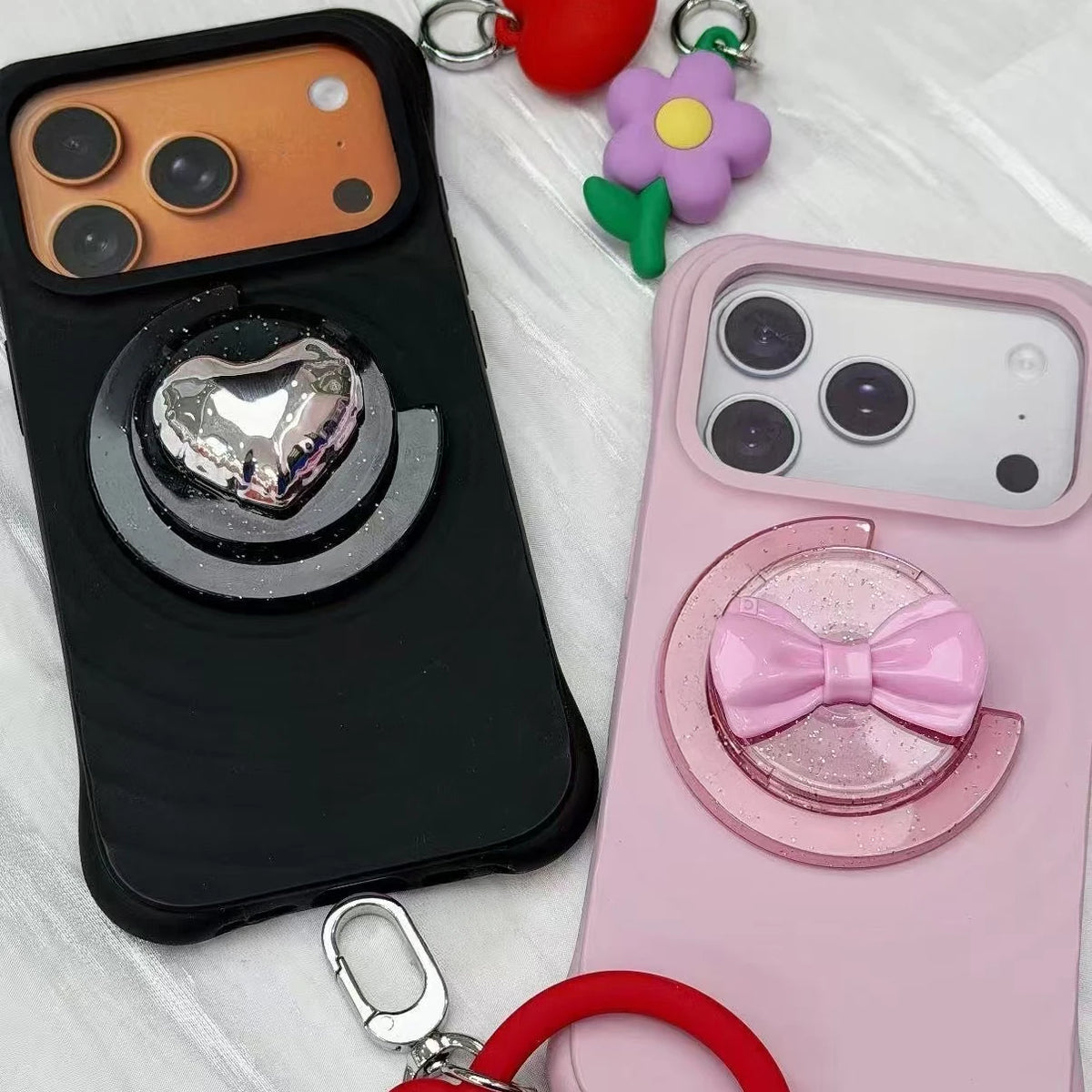 3D Bow Bear Flower Heart C Shape Magnetic Phone Grip Stand for IPhone Holder Mount Support for Galaxy Mobile Phone Accessories