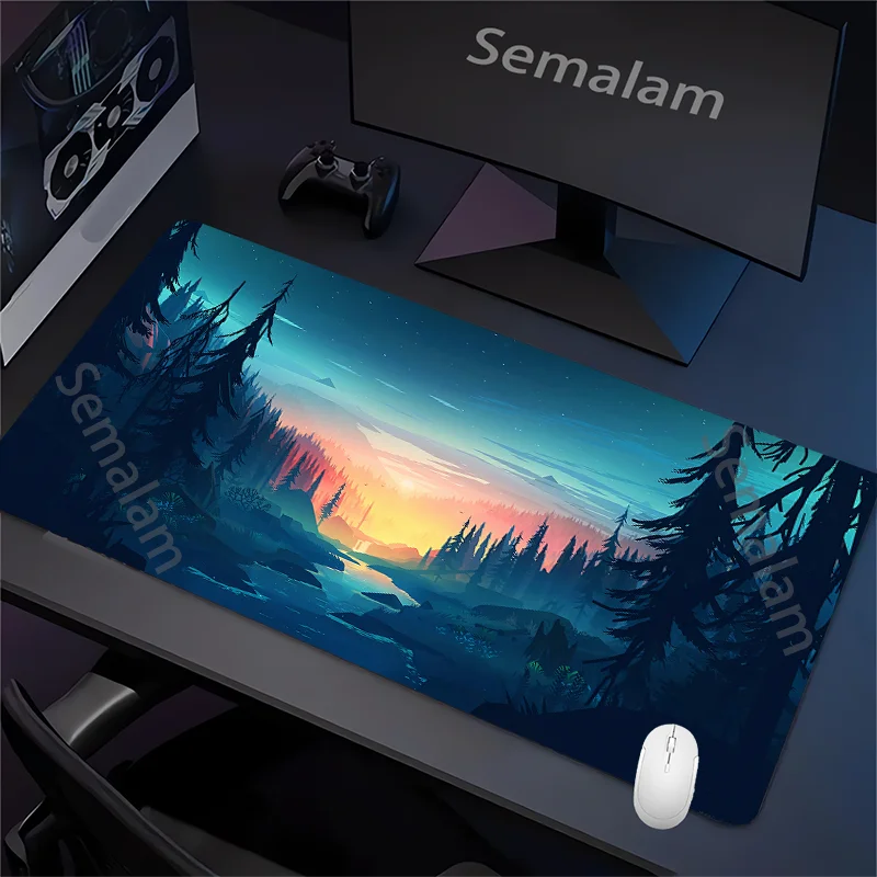 Fantasy Dark Forest Playmat Gaming Mouse Pad Non-slip Rubber Base 35x60 MTG Desk Mat Washable Pads for Game & Office Room Decor