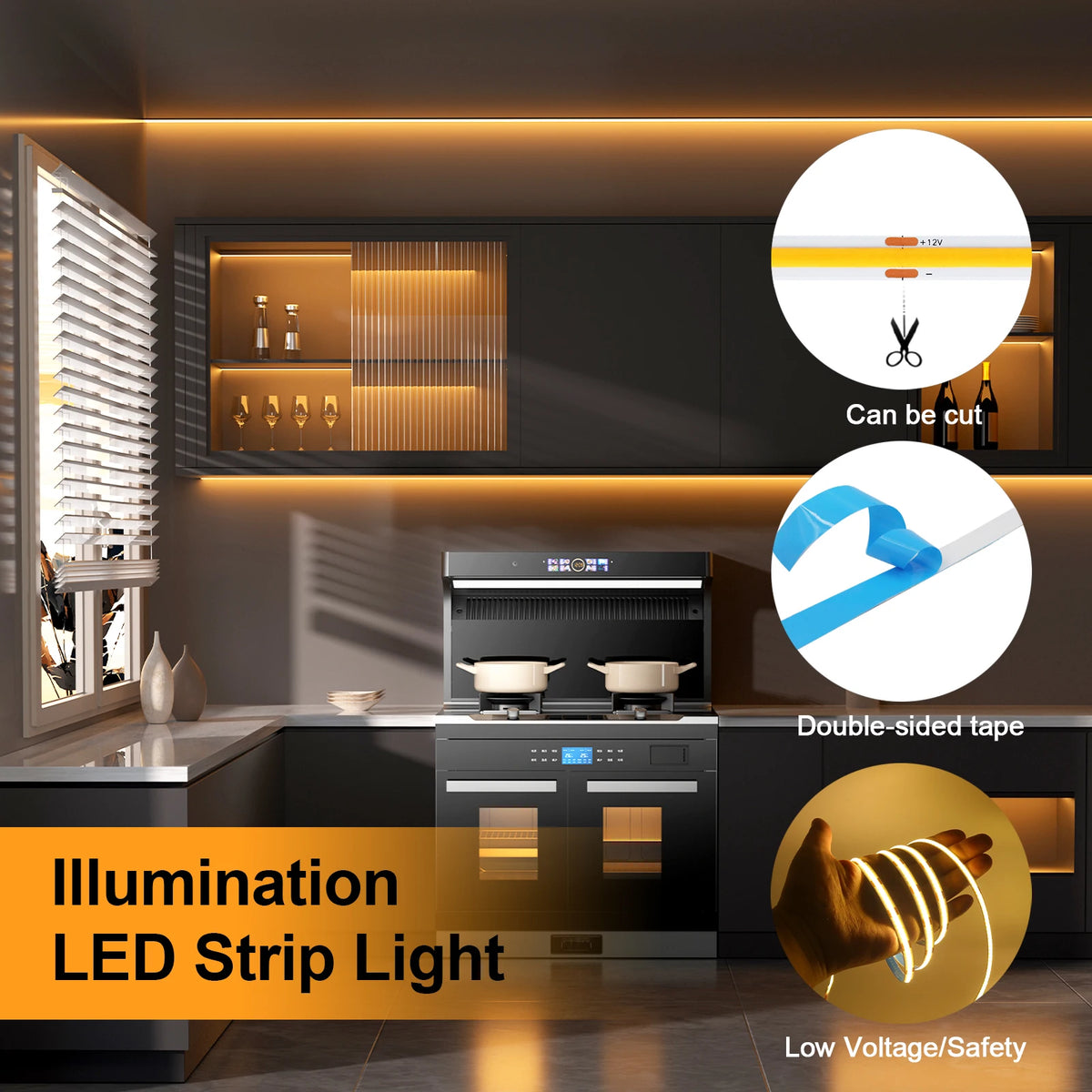 5V 12V COB LED Strip Light Ultra Thin 3MM 5MM 8MM Flexible Tape 320Leds/m RA90 Dimmable Linear Lighting Warm Natural Cool White