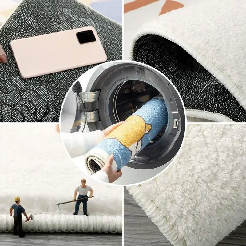 VIKAMA Cartoon Star Rug Soft, cosy and non-slip Entrance hall doormat Bedroom entrance rug Bedside carpet Home décor