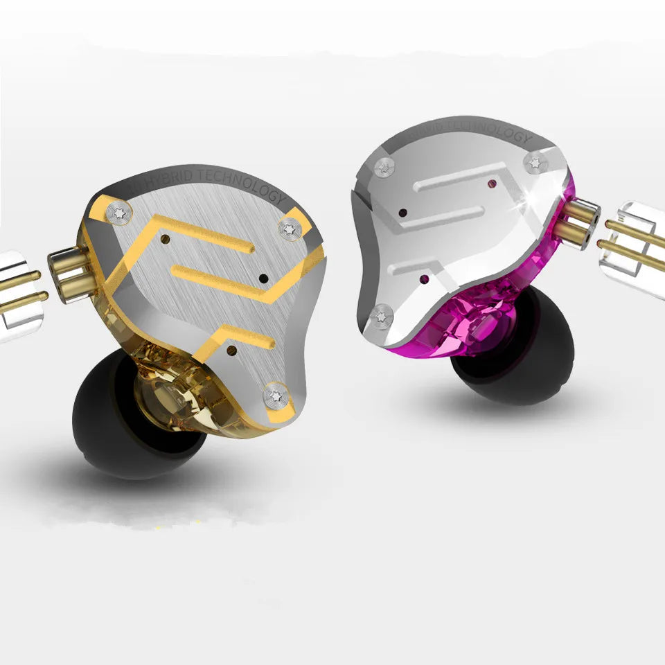 KZ ZS10 Pro 4BA+1DD Metal Headset Hybrid 10 drivers HIFI Bass Earbuds In Ear Monitor Sport Noise Cancelling Earphones KZ ZAX ZSX