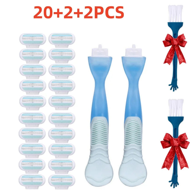 YS00063---Women Safety Razor Blades Face/ Leg/ Armpit/ Bikini Beauty Hair Removal Shaving Compatible Venus Shaver
