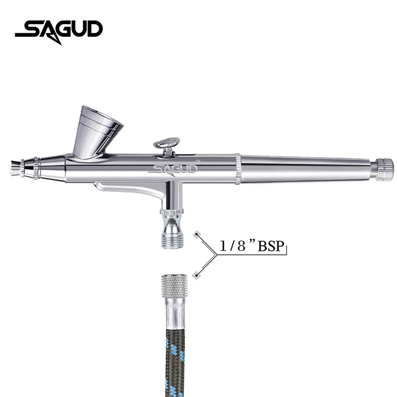 SAGUD Airbrush Model SD-135 0.2mm Multipurpose Dual-Action Gravity Feed Airbrush Set Kit for Illustration Beauty Cake Decoration