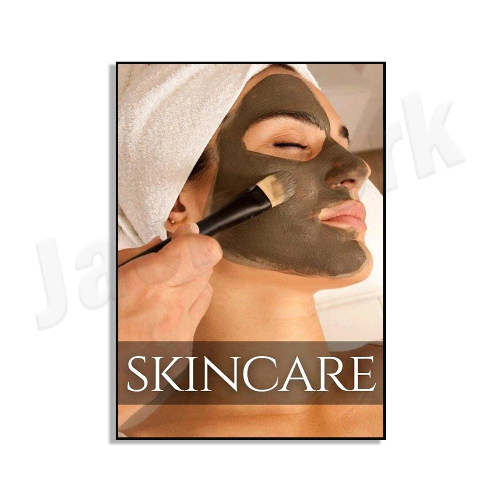 Posters featuring skincare and facial treatments by beauticians, suitable for salons, spas, and beauty studios.