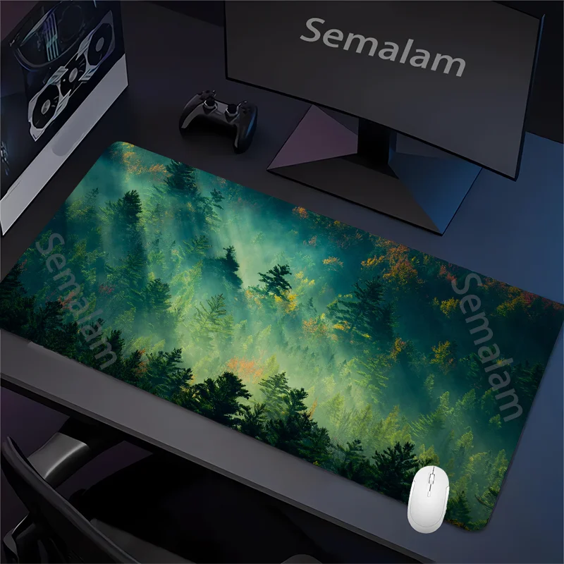 Fantasy Dark Forest Playmat Gaming Mouse Pad Non-slip Rubber Base 35x60 MTG Desk Mat Washable Pads for Game & Office Room Decor