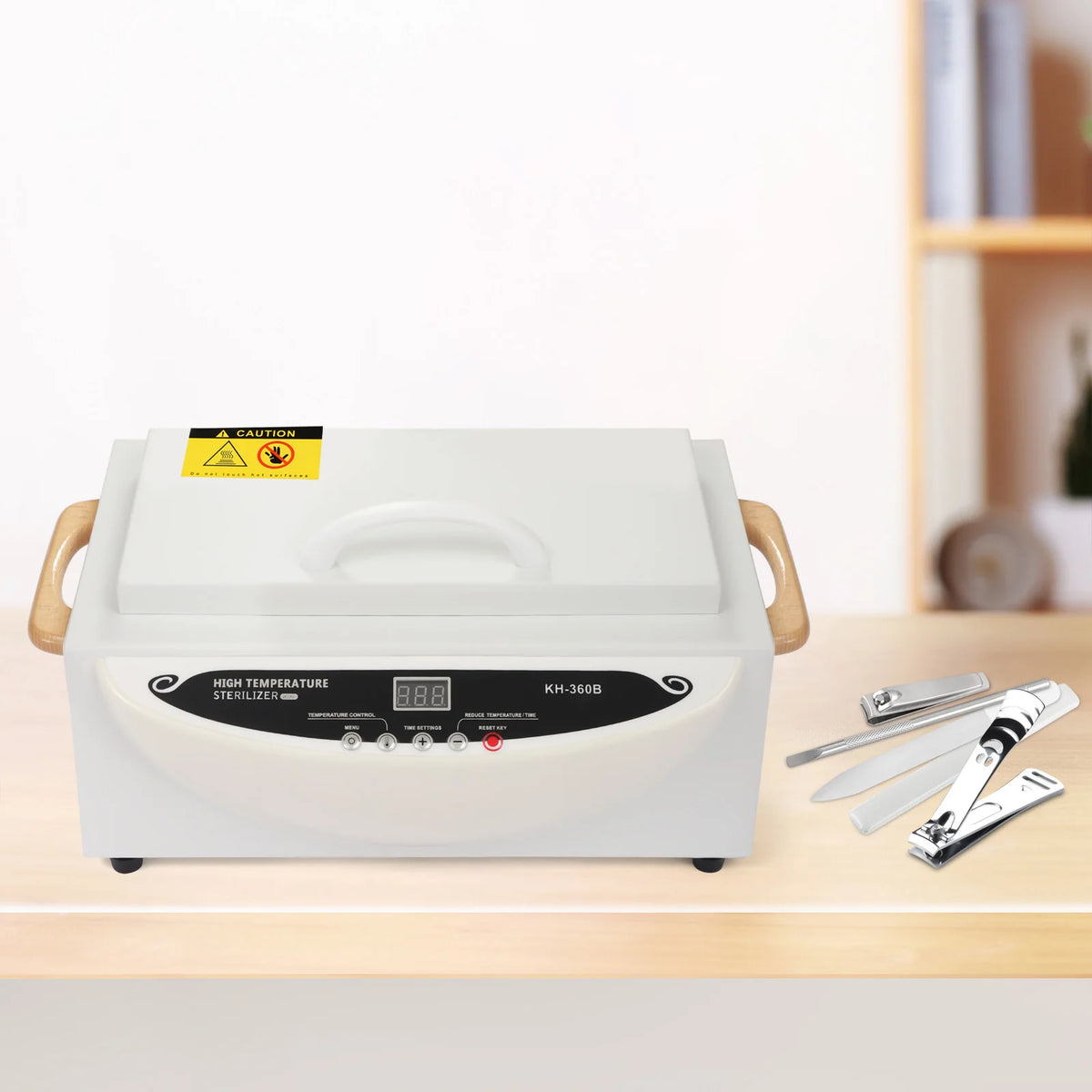 Heat Disinfectant Nail Tool 500W Hot Air Steriliser Dry High Temperature with Timer for Studios for Laboratories/Beauty Salons